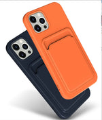 Solid Classic Silicone Case with Card Slot for iPhone 11/12 Series Yesy All Goods