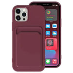 Solid Classic Silicone Case with Card Slot for iPhone 11/12 Series Yesy All Goods