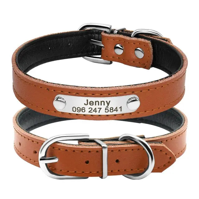 Premium PU Leather Personalised Dog/Cat Collar Yesy All Goods