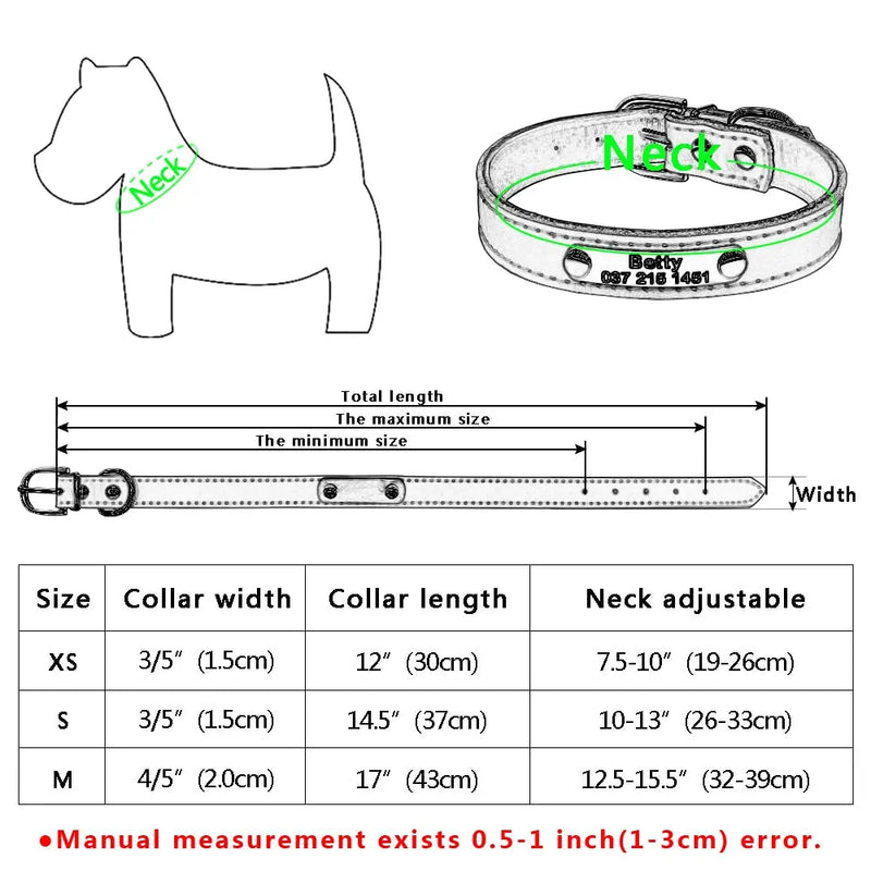 Premium PU Leather Personalised Dog/Cat Collar Yesy All Goods