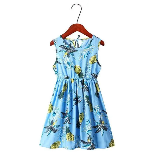 Girls Summer Sunshine Flower Pattern Sleeveless Dresses Yesy All Goods