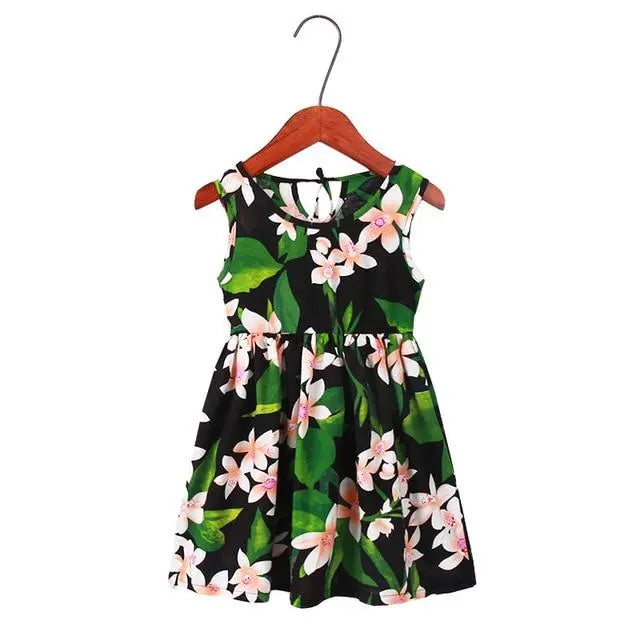 Girls Summer Sunshine Flower Pattern Sleeveless Dresses Yesy All Goods