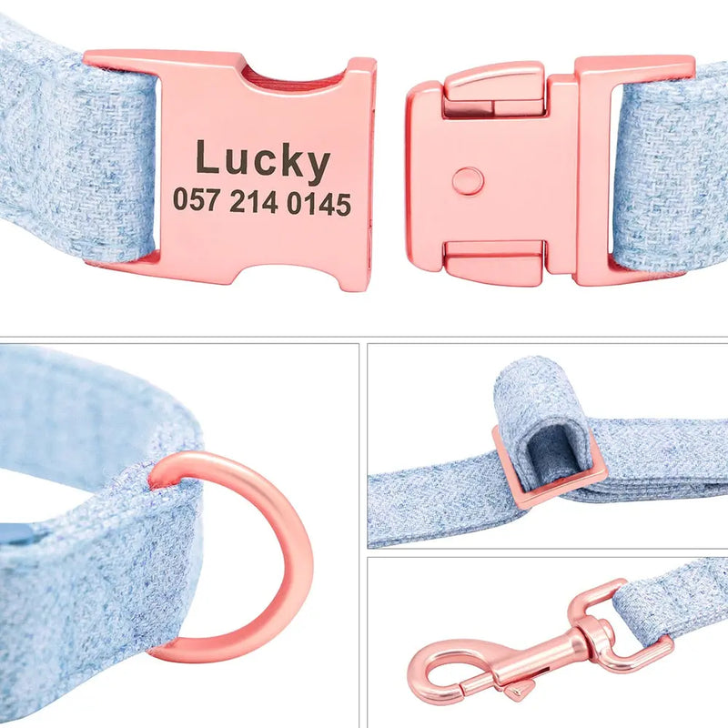 New Nice Hemp Flowers Dog Personalised Collar and Lead Set Yesy All Goods