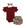 3pcs/Set Flower Short Sleeve Top & Short Pants for Baby Girls 0-24M Yesy All Goods