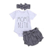 Summer Casual Outfit 3Pcs Set of Top + Short + Headband for Baby Girls Yesy All Goods