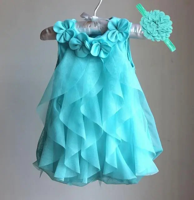 Summer Party Wonderful Princess Dress with Headband Set for Baby Girls Yesy All Goods