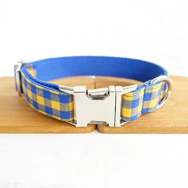 Supreme Plaid Stylish Personalized Pet Collar Yesy All Goods