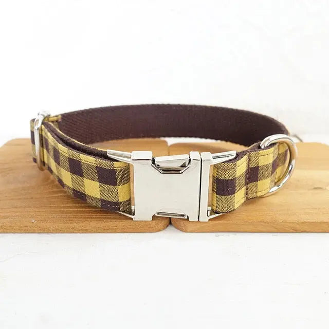 Supreme Plaid Stylish Personalized Pet Collar Yesy All Goods